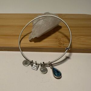 Alex and Ani Bracelet Teardrop December Light Blue Topaz Crystal